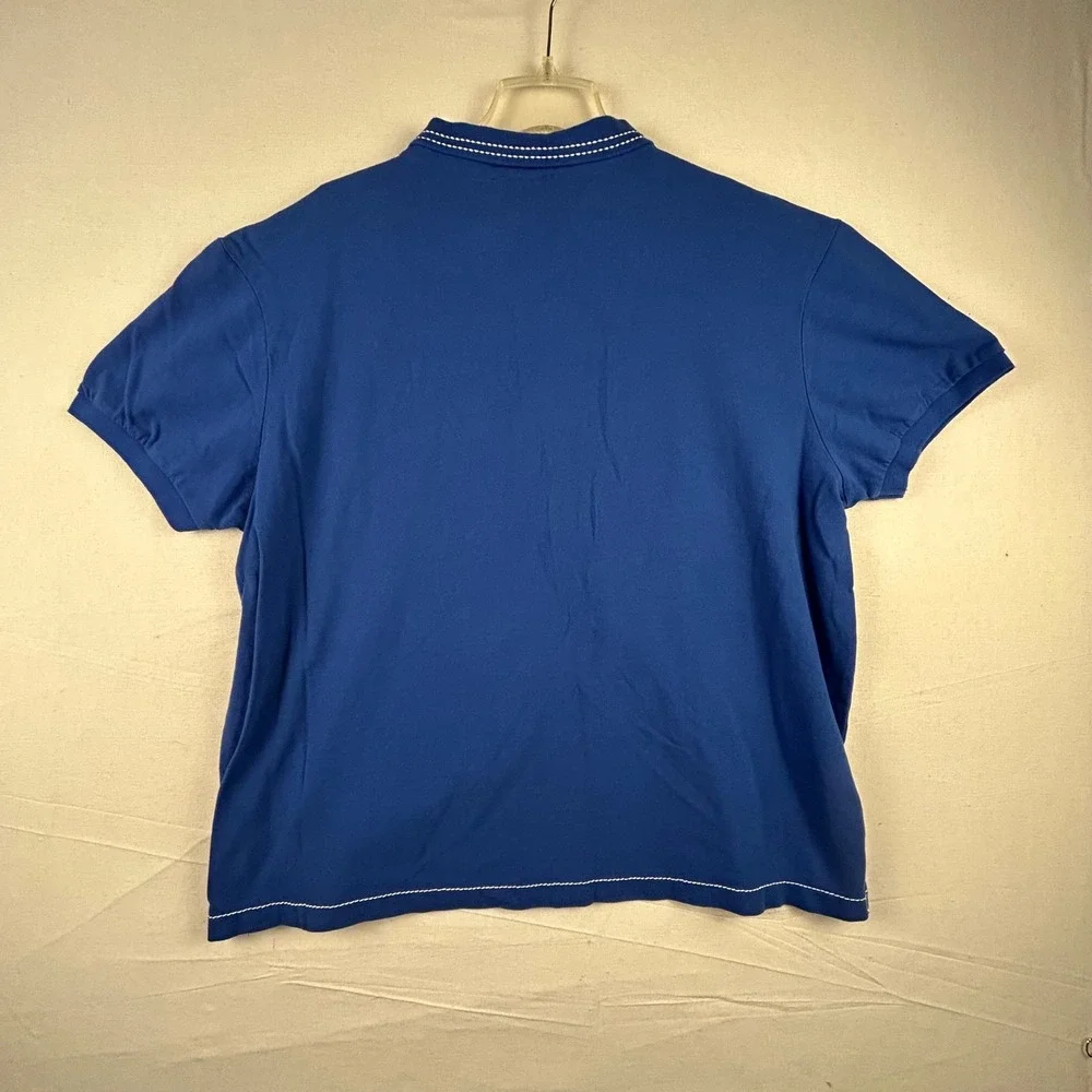 True Religion Mens Royal Blue Contrast Stitch Horseshoe Polo Shirt 3XL
